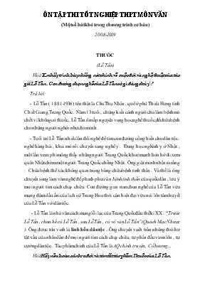 Ôn tập thi tốt nghiệp THPT môn Văn (một số bài khó trong chương trình cơ bản) 2008 - 2009
